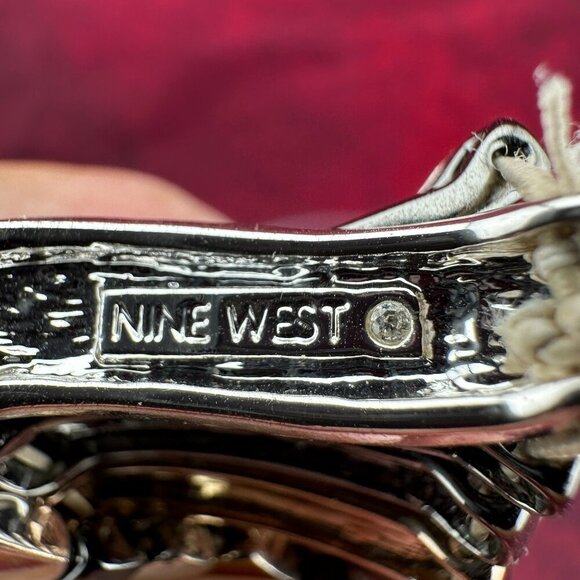 NINE WEST BRACELET CHUNKY GEOMETRIC METAL SILVER COPPER BLACK - Picture 4 of 7